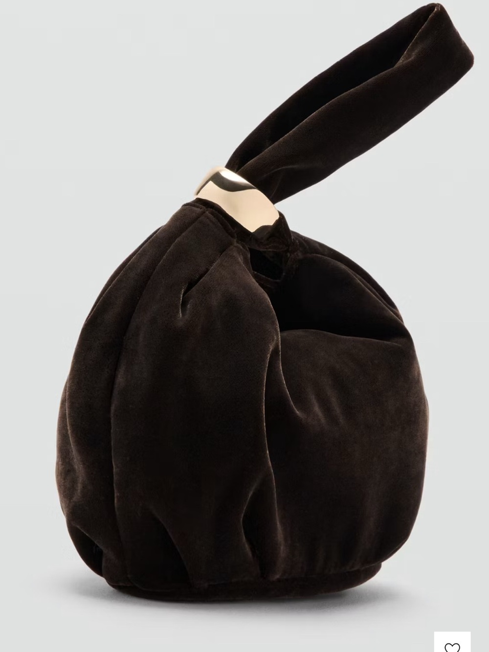 Mango Chocolate brown  Velvet Knot Handle wristlet clutch